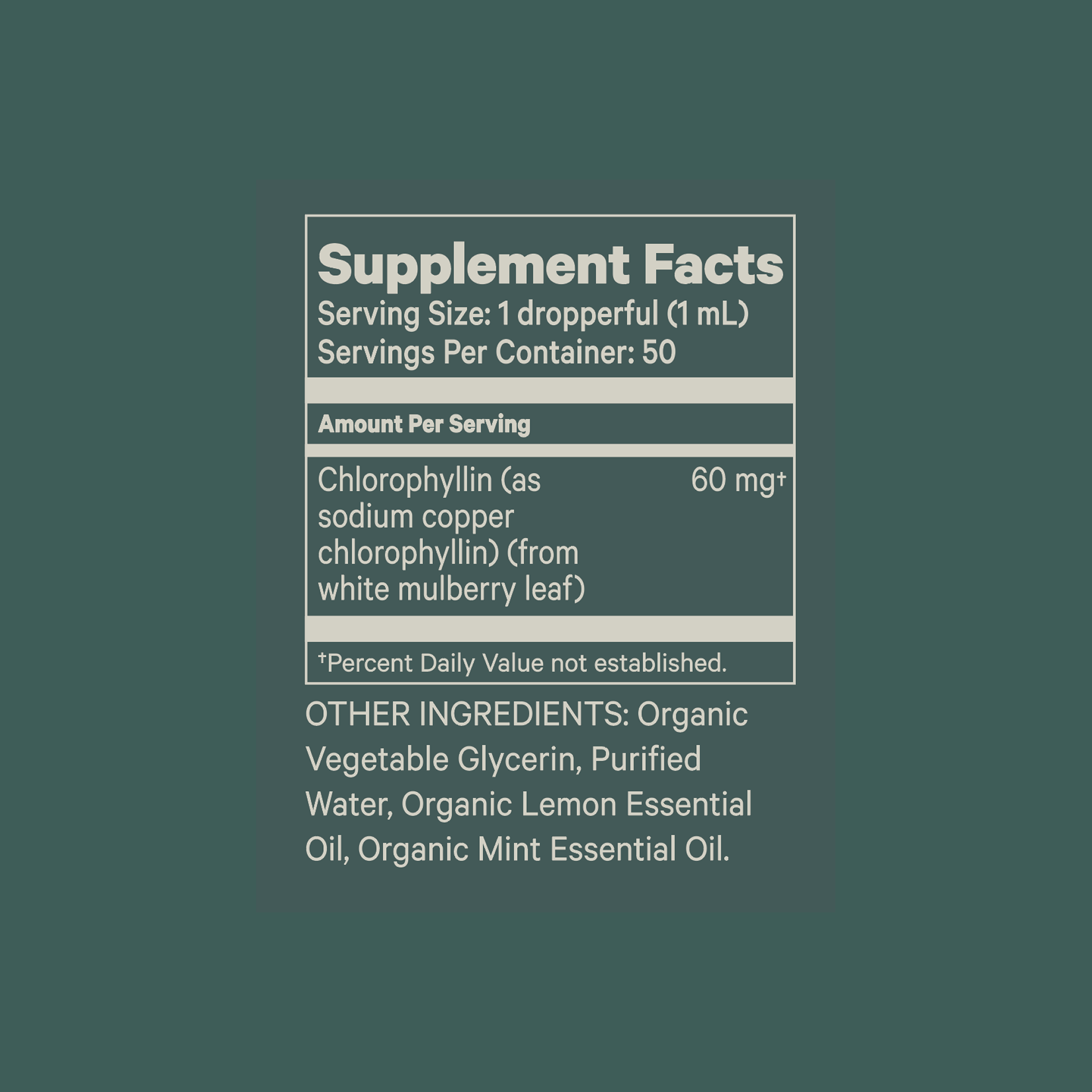 chlorophyll supplement panel