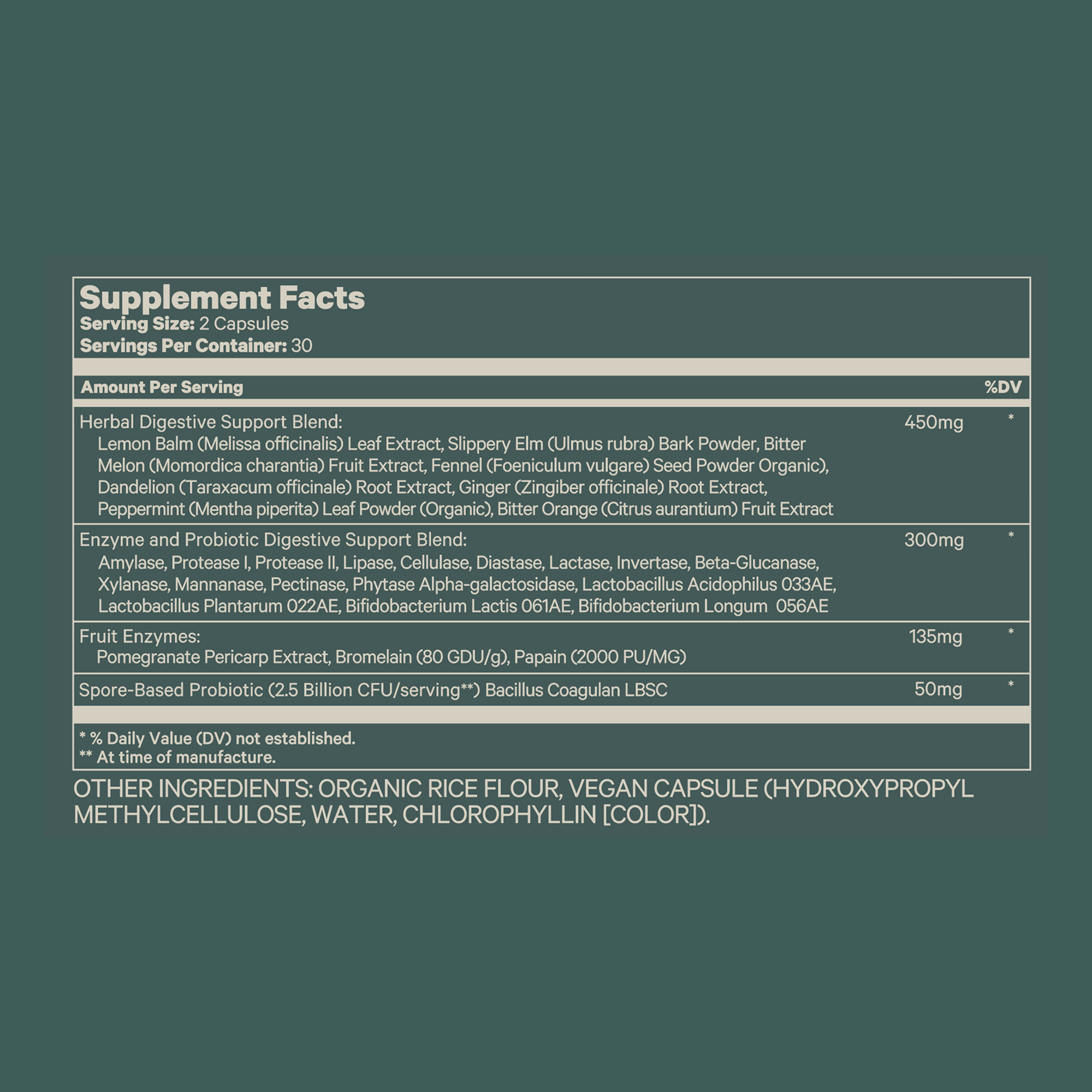 supp panel chlorophyll drops and probiotic digestive enzymes